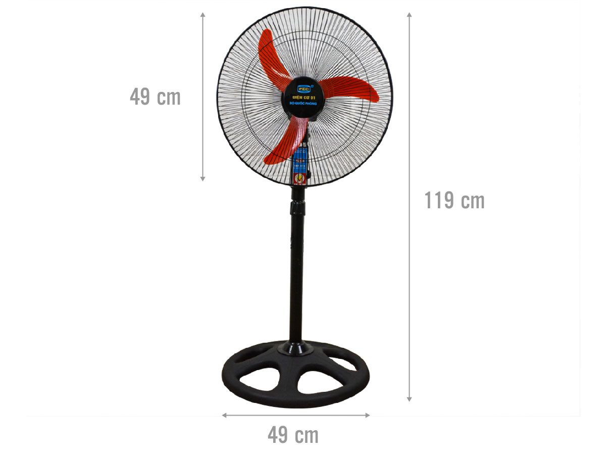 Quạt đứng công nghiệp hộp điện sắt, cổ nhựa điện cơ 91 QĐ-CN450FN