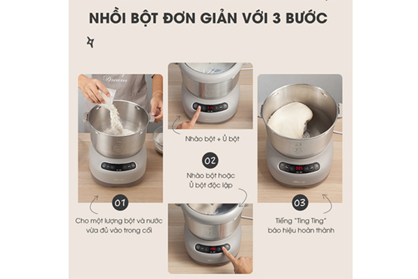 Máy nhào bột tự động Bear DM-B70V1 - 7 lít