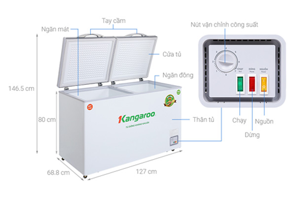 Tổng quan tủ đông Kangaroo 327 lít KG498KX2