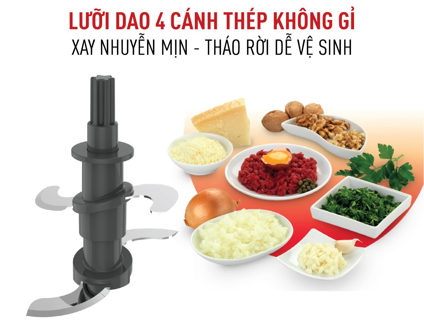 Máy xay thực phẩm Tefal Essential MB520138