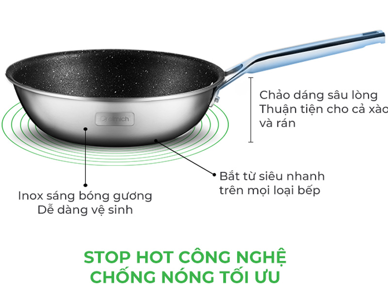 Chảo chống dính inox liền khối Elmich Trimax CZ EL-3837 (26cm)