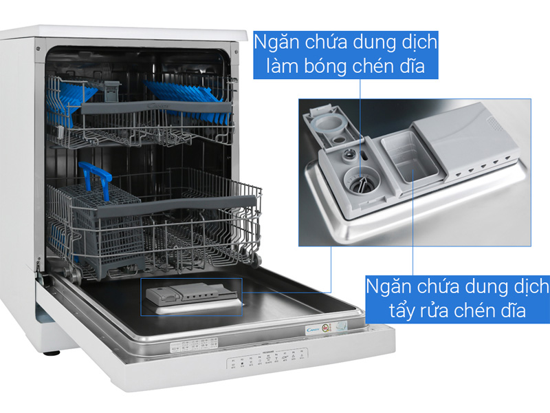 Máy rửa chén độc lập có sấy Candy CDPN4D620PW/E (16 bộ)