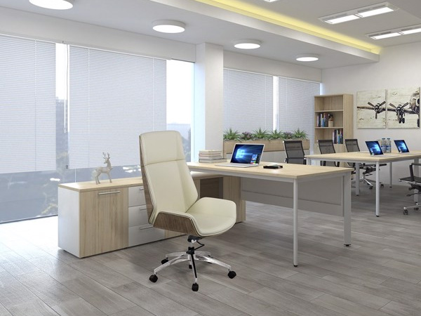 Bàn làm việc lãnh đạo 2m BLD04 (kèm tủ phụ)