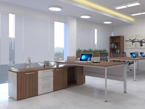 Bàn làm việc lãnh đạo 2m BLD04 (kèm tủ phụ)