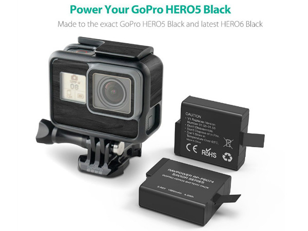 Bộ pin sạc Gopro Hero 5,6,7 Ravpower RP-PB074