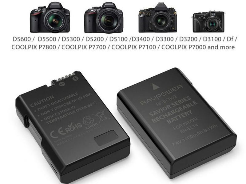 Pin máy ảnh Nikon EN-EL14 chính hãng RAVPower RP-BC002