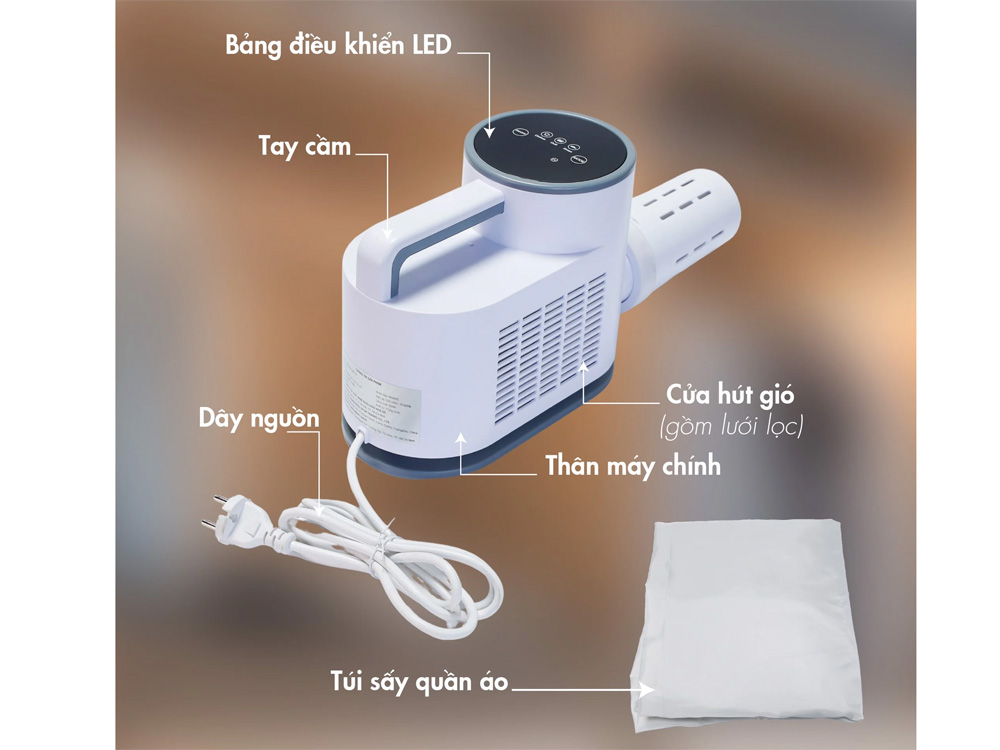 Máy sấy diệt khuẩn quần áo, chăn nệm, giày Mishio MK308