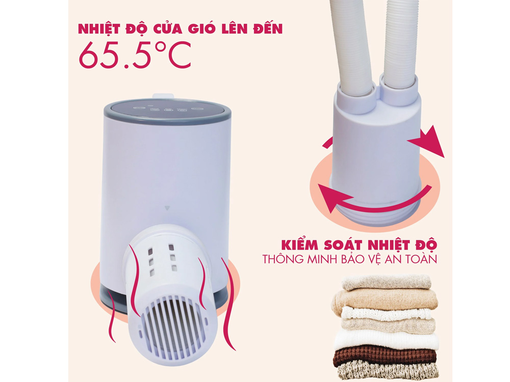Máy sấy diệt khuẩn quần áo, chăn nệm, giày Mishio MK308