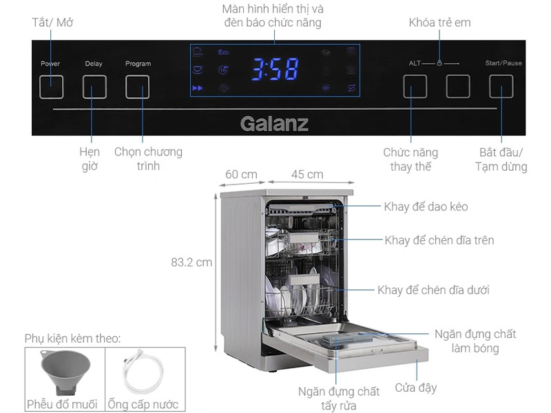 Máy rửa bát Galanz W45A3A401M-0E1(SS)