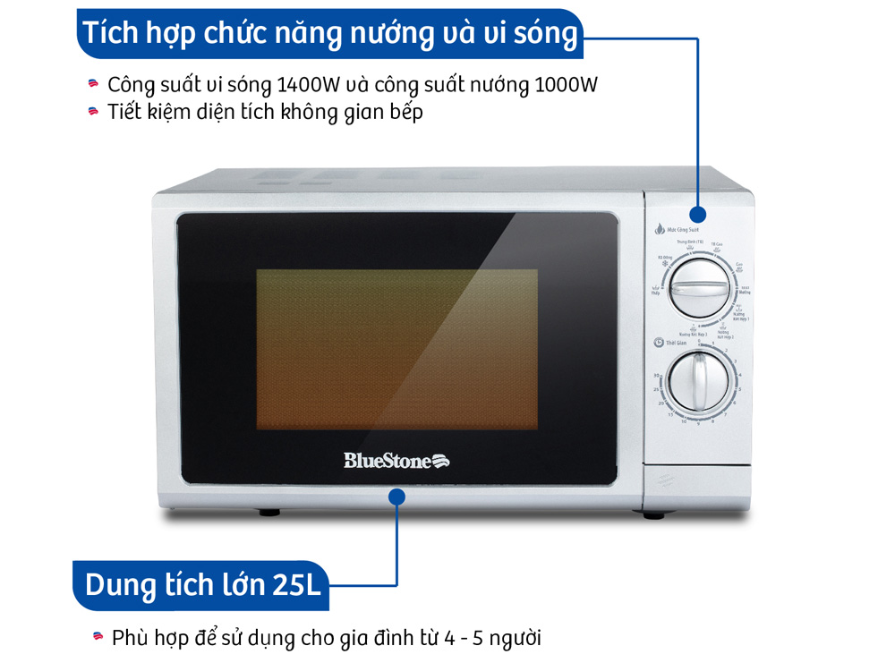 Lò vi sóng có nướng Bluestone MOB-7741 (25 lít)