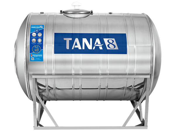 Bồn nước inox Tân Á 8 ngang TA8 2500 (Ф1340) - 2500L