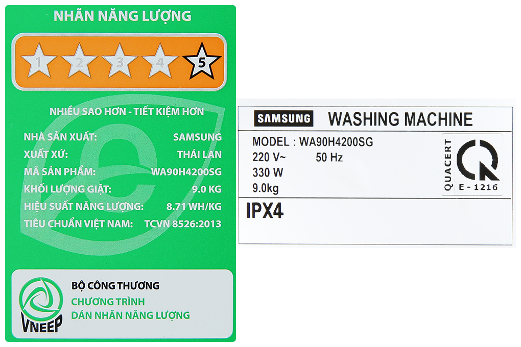 Máy giặt Samsung 9kg WA90H4200SG/SV