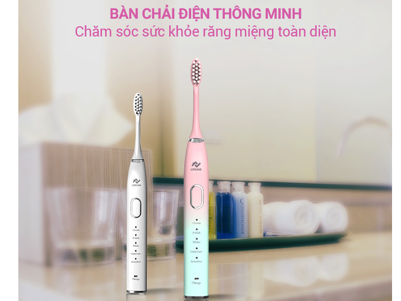 Bàn chải điện Sonic Life360 LE-BCD22A (Hồng)