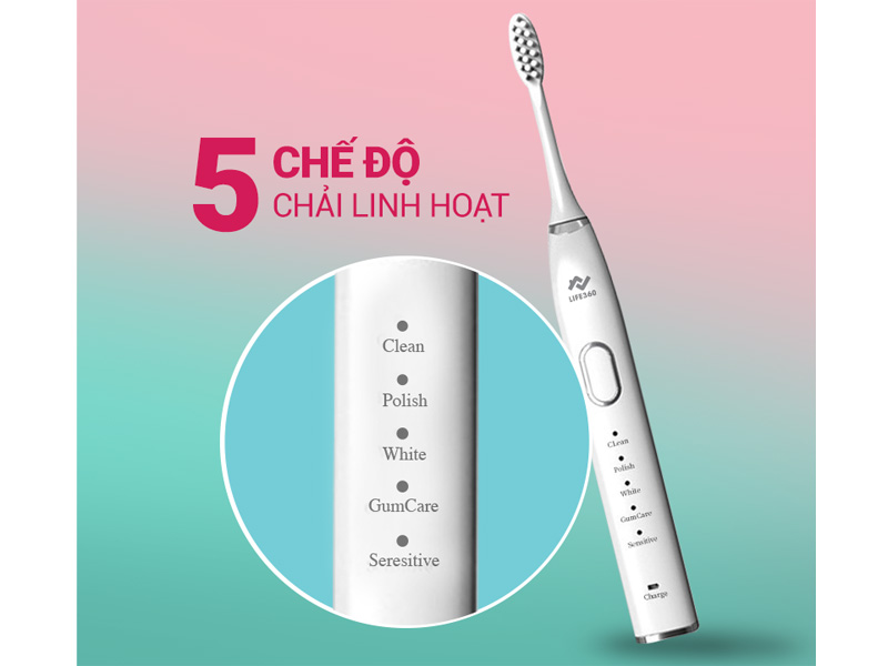 Bàn chải điện Sonic Life360 LE-BCD22A (Hồng)