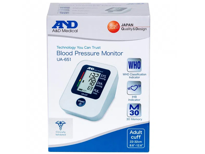 Máy đo huyết áp bắp tay tự động A&D Medical UA-651
