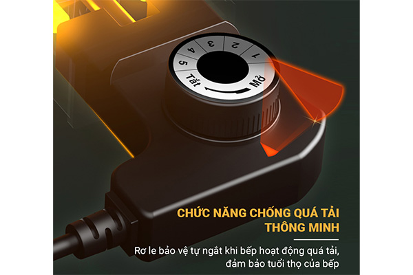 Chức năng chống quá tải thông minh, đảm bảo an toàn khi sử dụng của lẩu điện Nagakawa NAG1905 (5 lít)