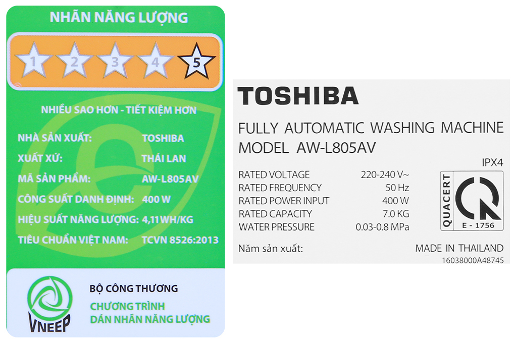 Máy giặt Toshiba 7kg AW-L805AV (SG)