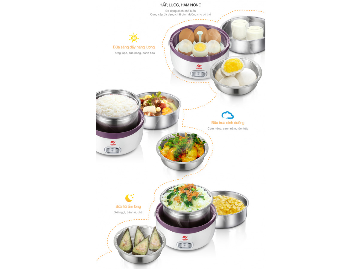 Hộp cơm hâm nóng Life360 EL-ALS263