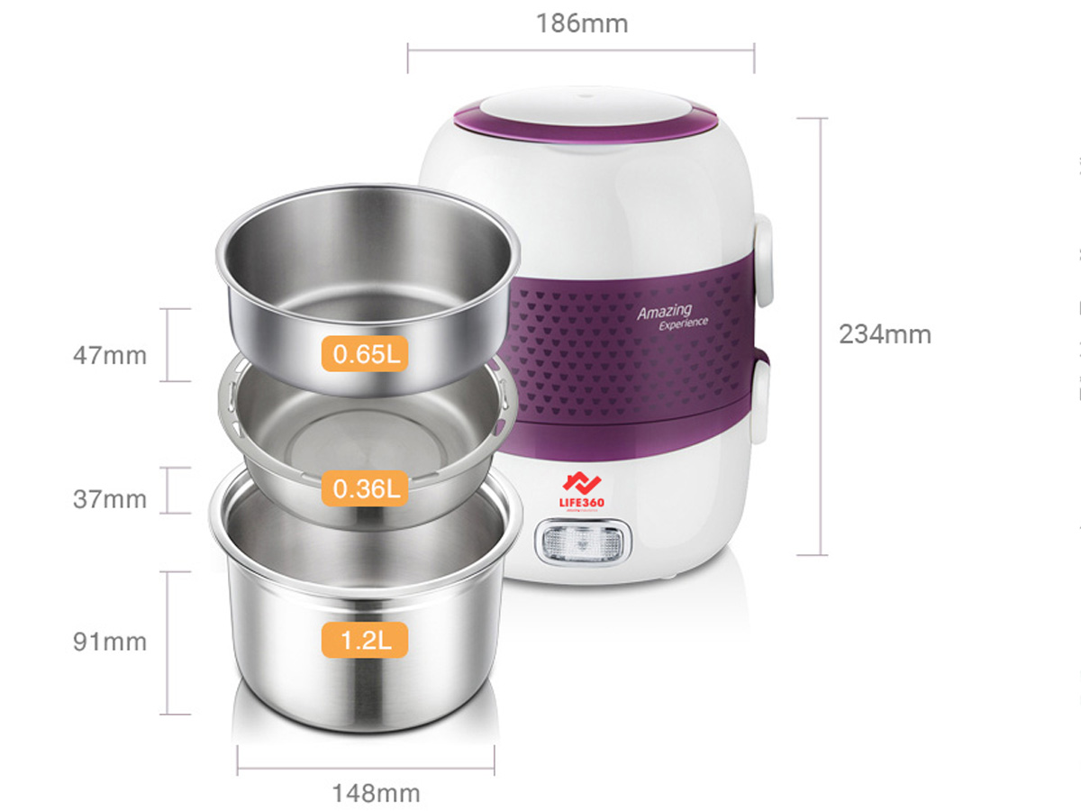 Hộp cơm hâm nóng Life360 EL-ALS263