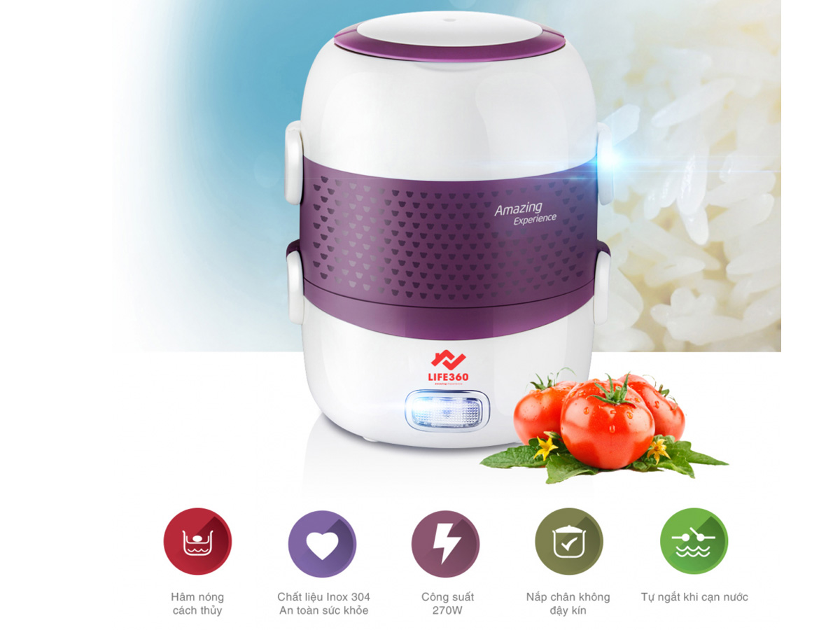 Hộp cơm hâm nóng Life360 EL-ALS263