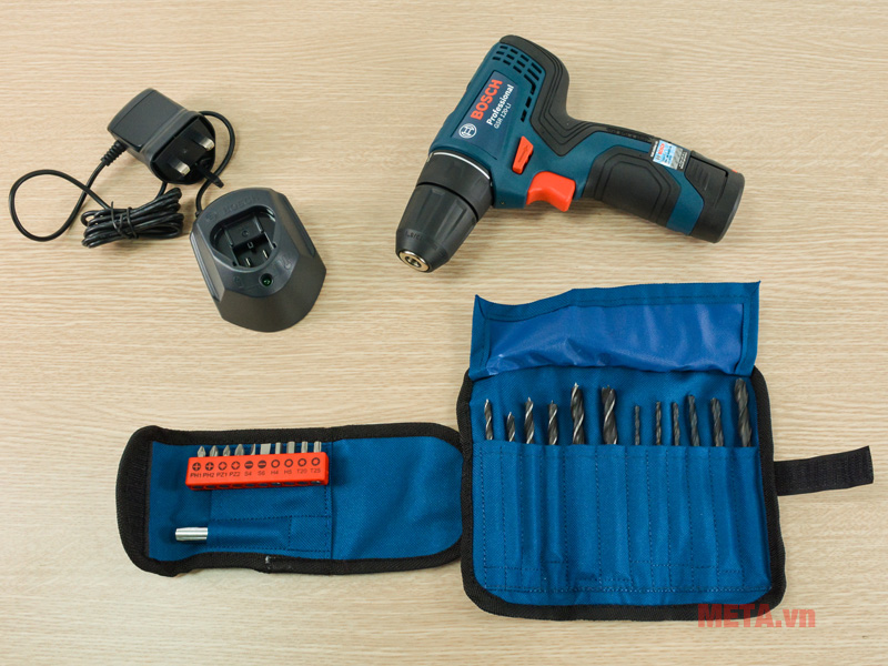 Máy khoan vặn vít dùng pin 12V Bosch GSR 120-LI GEN II (06019G80K5, 1 pin, 1 sạc)