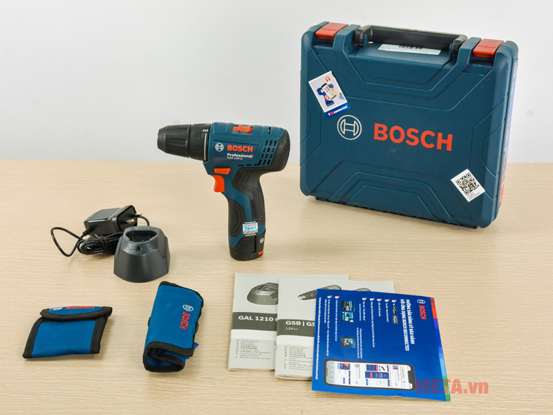 Máy khoan vặn vít dùng pin 12V Bosch GSR 120-LI GEN II (06019G80K5, 1 pin, 1 sạc)