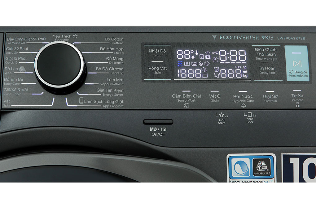 Máy giặt Electrolux Inverter 9kg EWF9042R7SB