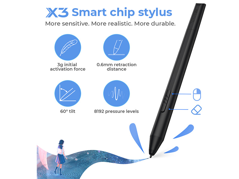 Bảng vẽ màn hình XP-Pen Artist 12 Gen 2 Chip x3 127% SRGB cảm ứng nghiêng