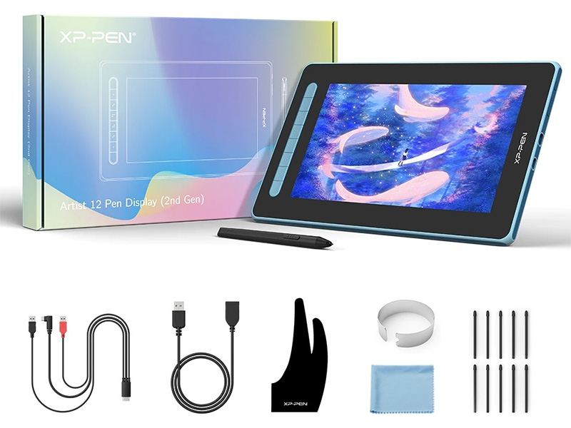 Bảng vẽ màn hình XP-Pen Artist 12 Gen 2 Chip x3 127% SRGB cảm ứng nghiêng