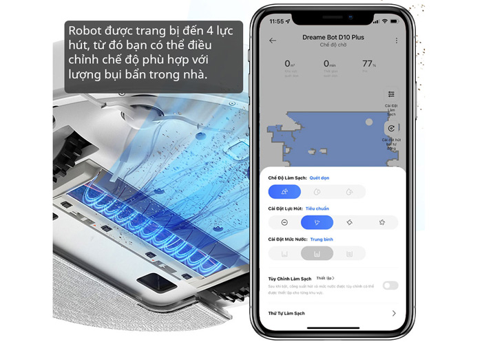 Robot hút bụi lau nhà Xiaomi Dreame D10 Plus