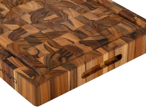 Thớt chặt gỗ Teak đầu cây Kaiyo hình chữ nhật DC04 (35x25x3.8cm)