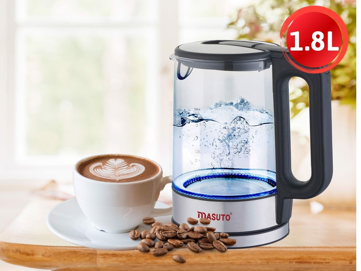 Ấm siêu tốc thủy tinh Masuto MS-Citizen18 (1.8 lít)