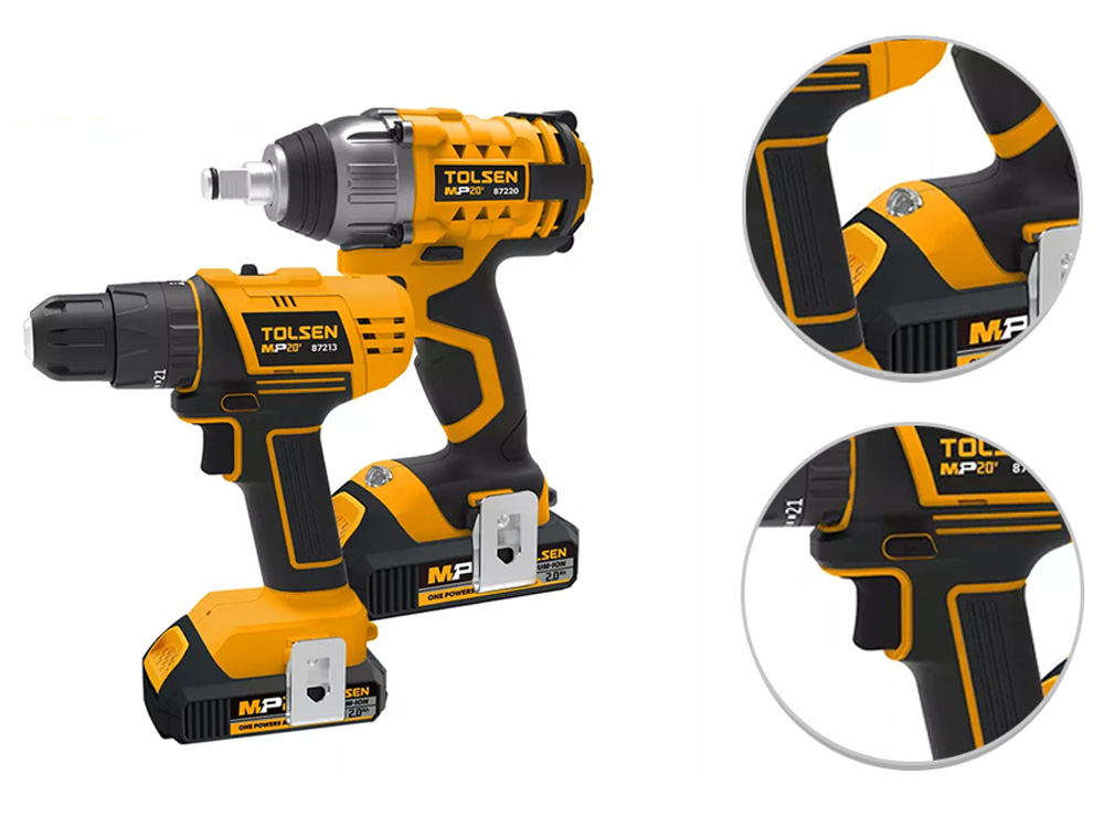 Bộ 2 máy khoan pin và máy vặn bu lông pin Tolsen 87240 20V