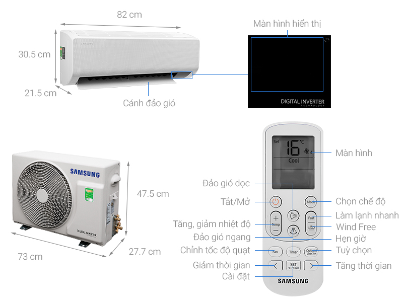 Điều hòa 1 chiều Samsung inverter 9.400BTU AR10TYGCDWKNSV