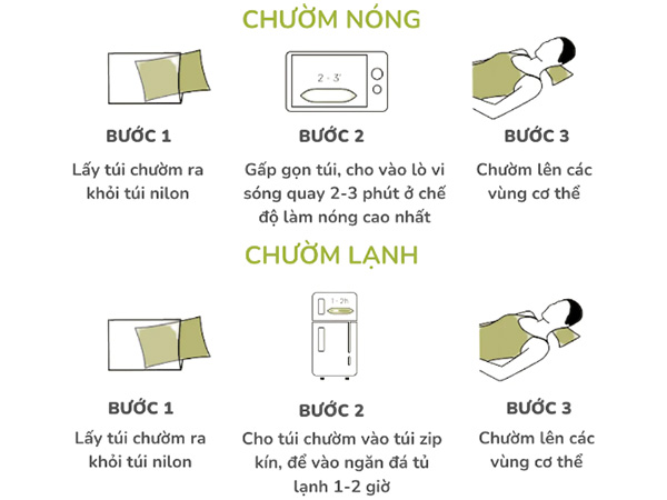 Túi chườm thảo dược lưng bụng Hapaku (làm nóng bằng lò vi sóng)