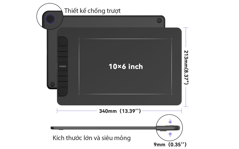 Bảng vẽ điện tử Veikk VK1060 Pro
