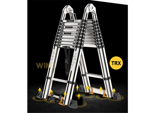 Thang rút đôi inox có bánh xe Winci TRX-1.9