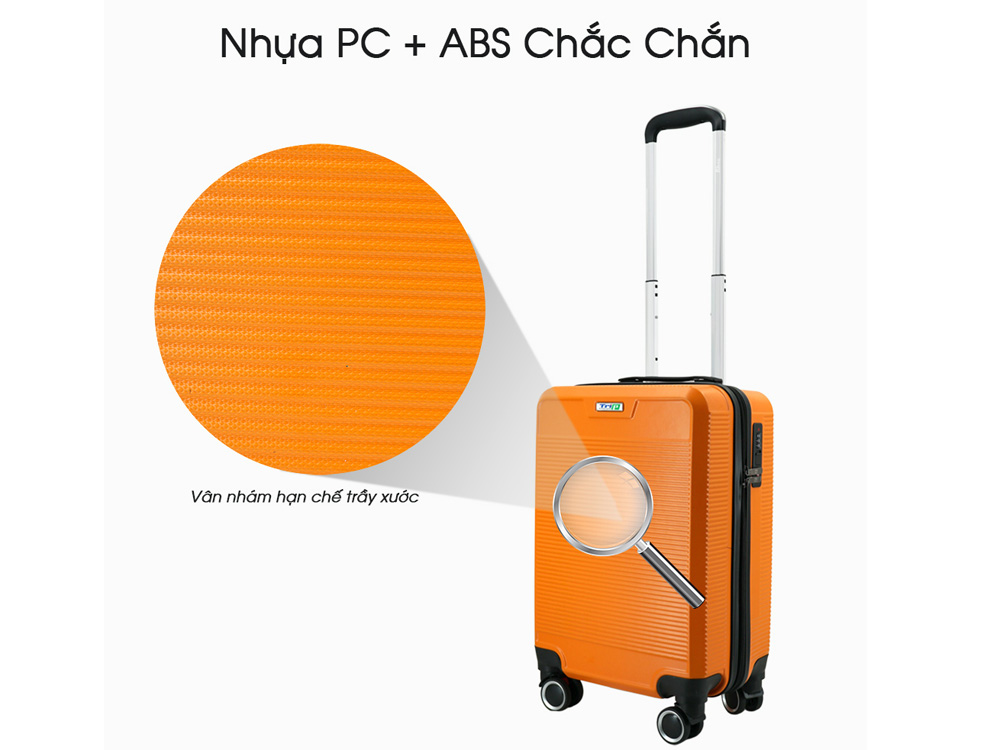 Bộ 2 vali nhựa kéo du lịch TRIP P808 (size 20 inch, 22 inch)