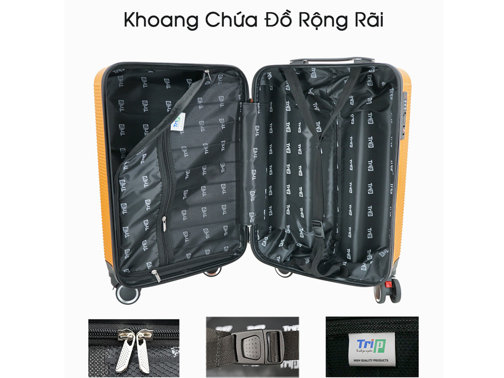 Bộ 2 vali nhựa kéo du lịch TRIP P808 (size 20 inch, 22 inch)