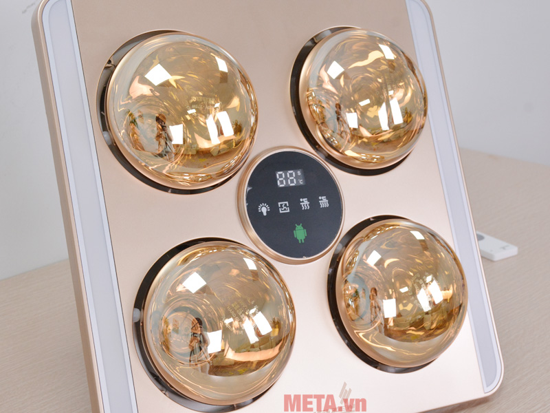 Đèn sưởi nhà tắm 4 bóng âm trần LED HE9 (Điều khiển từ xa)