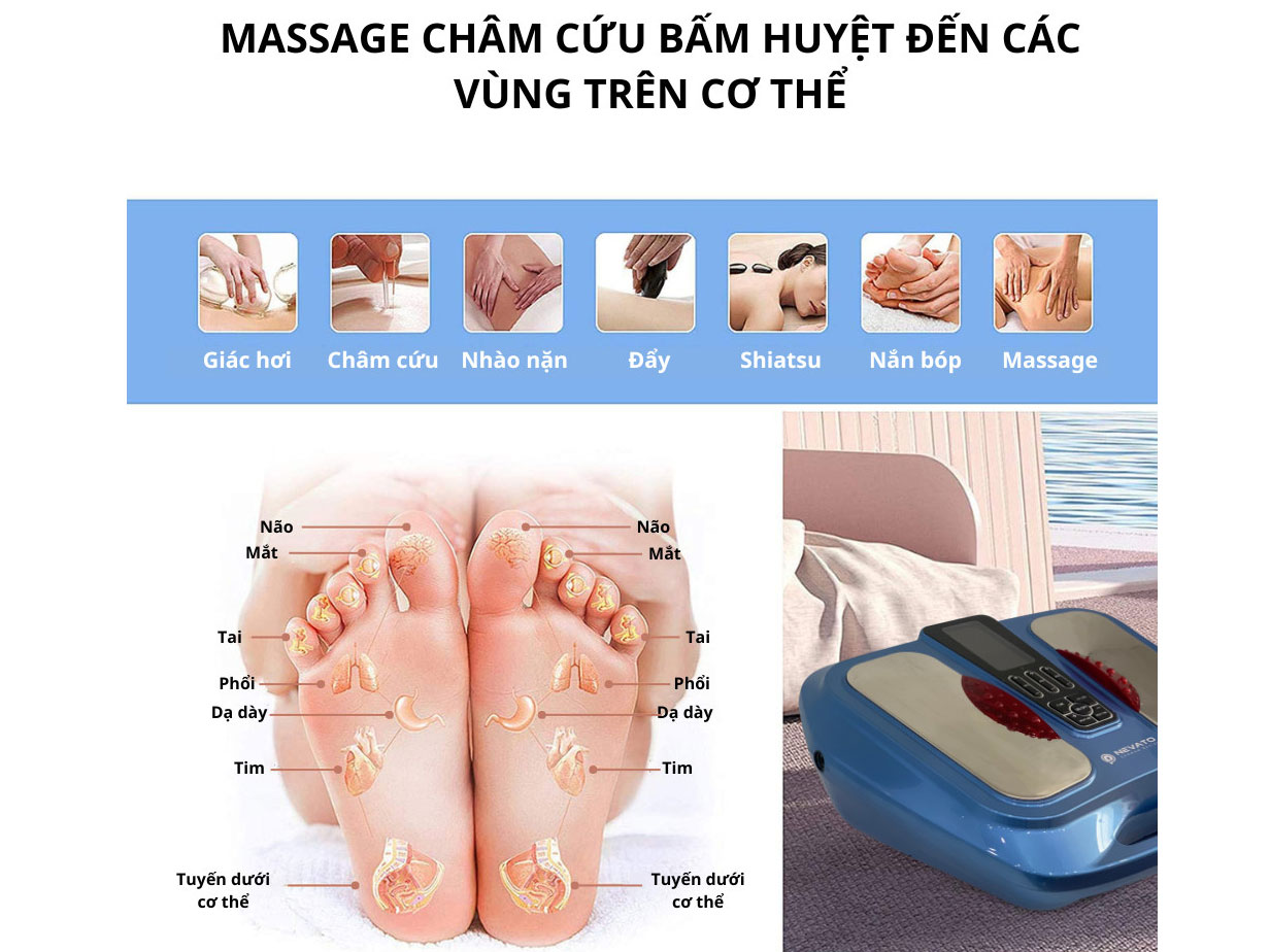 Máy massage châm cứu chân và toàn thân bằng xung điện Nevato NVE1310