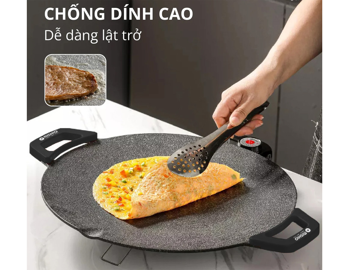 Chảo nướng đá tròn 36cm Mishio MK347
