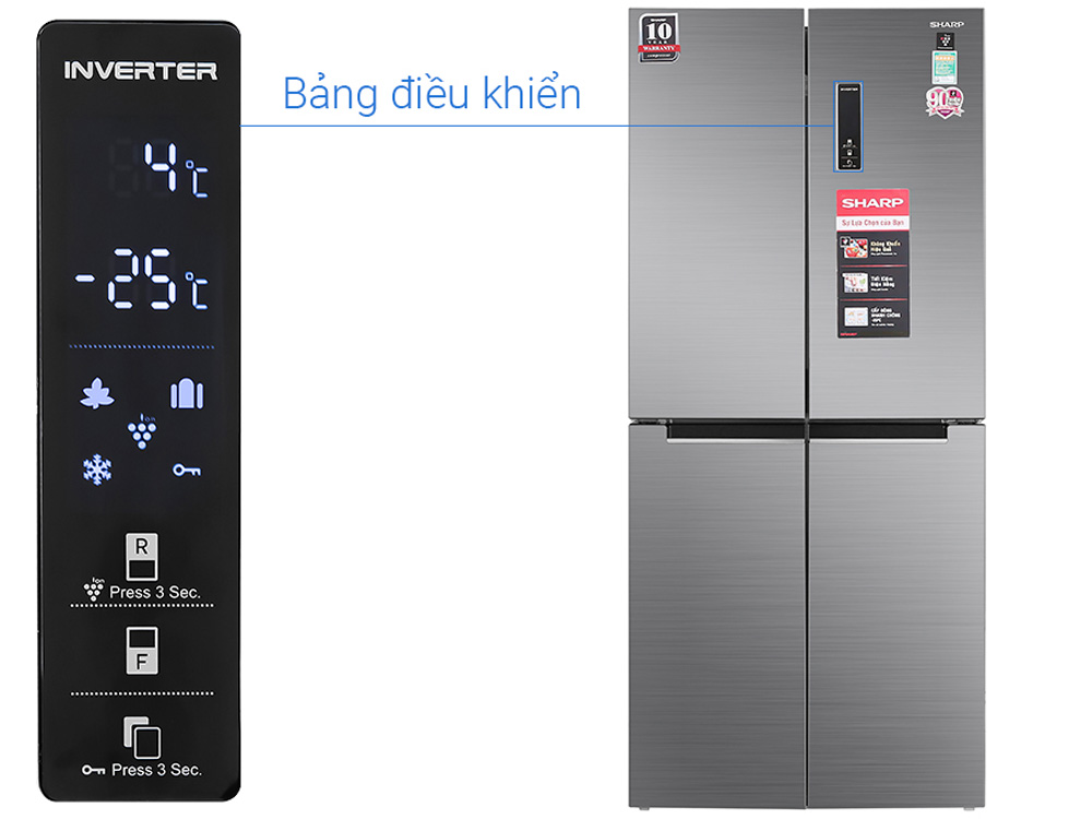 Tủ lạnh Sharp Inverter 401 lít SJ-FXP480V-SL
