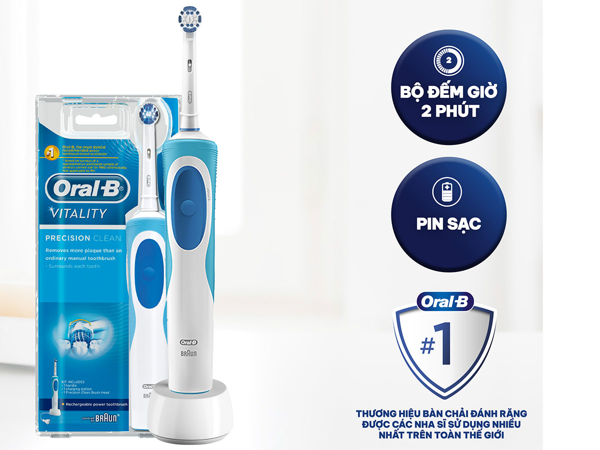 Bàn chải đánh răng điện Oral-B Vitality Precision Clean Blue D12.513