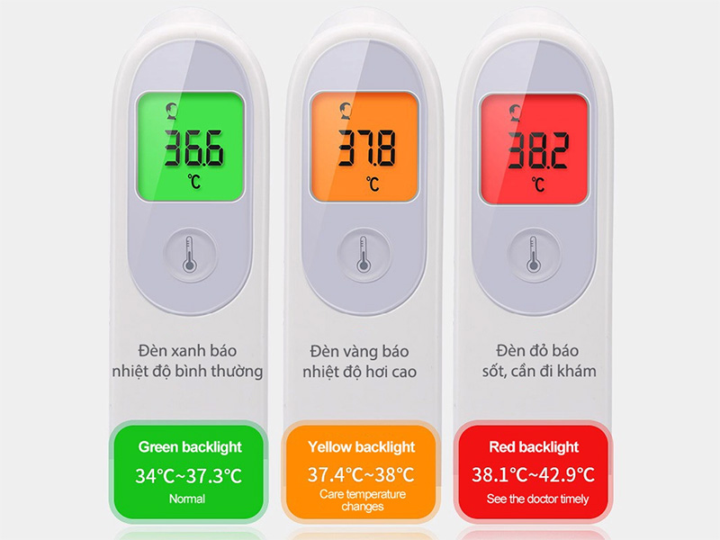 Nhiệt kế điện tử hồng ngoại đo trán, đo cơ thể D2Group KF-HW-005