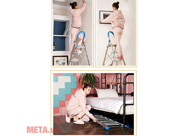 Thang nhôm ghế tay vịn Nikita 4 bậc DL04 (NKT-D304)