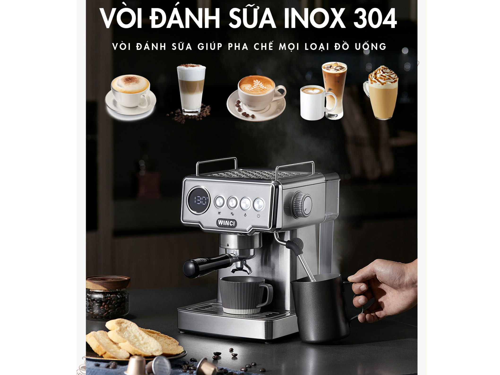 Máy pha cà phê Espresso Winci EM3212