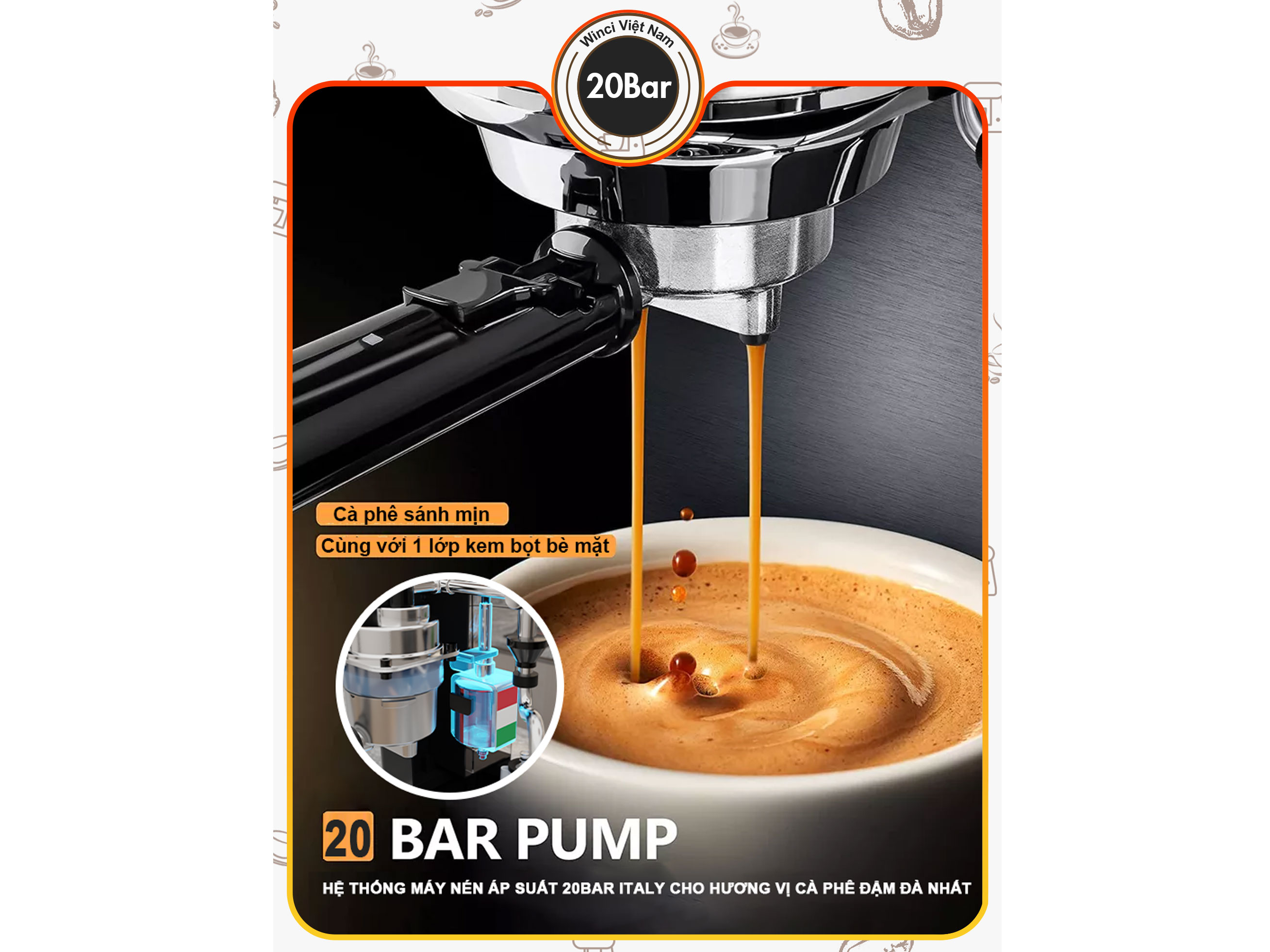 Máy pha cà phê Espresso Winci EM3212