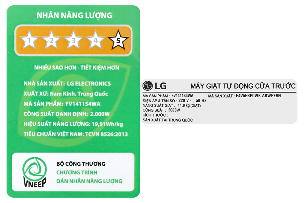 Máy giặt lồng ngang AI LG inverter 11kg FV1411S4WA