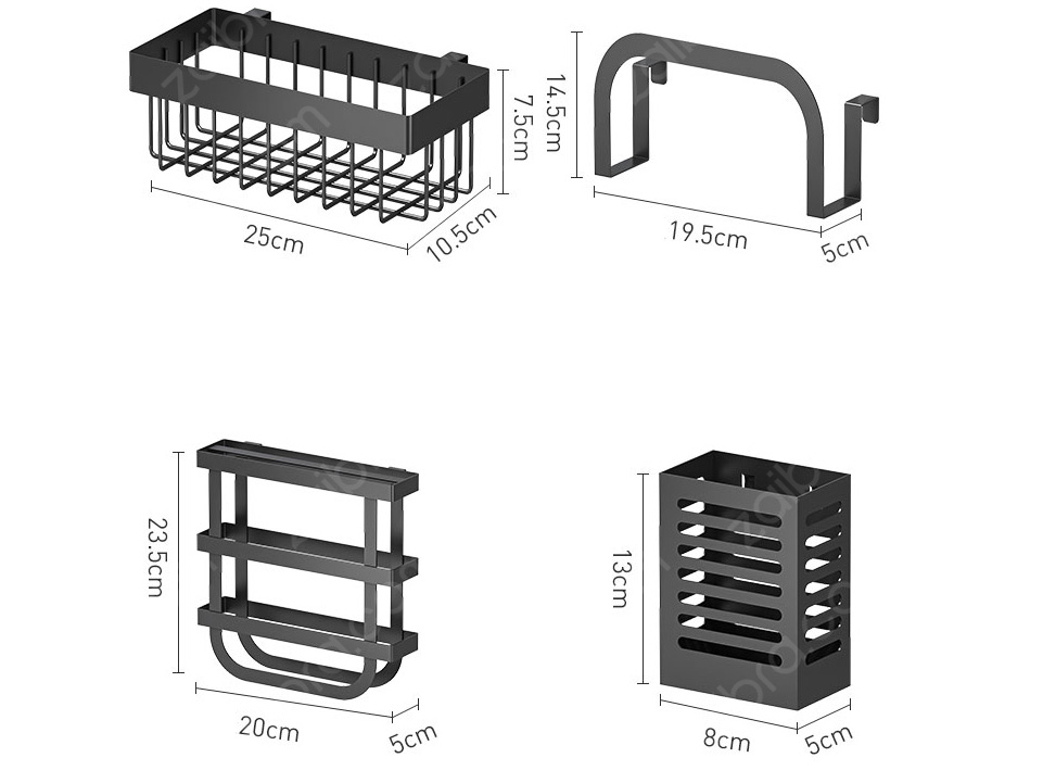Kệ bát sơn đen chống khuẩn cao cấp 1 tầng 125cm Zaibra CB125T1